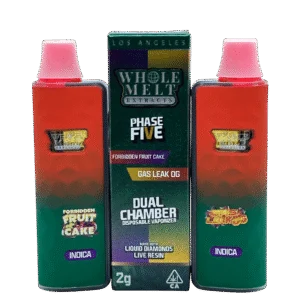 WHOLE MELT Forbidden Fruit Cake & Gas Leak OG vape cartridge - lab-tested hemp-derived THC vape from THC Central