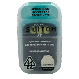 BOUTIQ Switch v5 Arctic Frost & Rocket Pop & Tropic Haze vape cartridge - lab-tested hemp-derived THC vape from THC Central