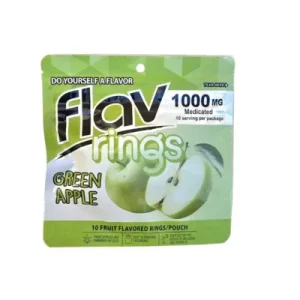 Flav Rings — Green Apple 1000mg THC fruit ring gummies - lab-tested hemp-derived edible from THC Central