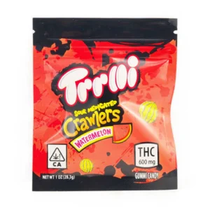 Trrlli Watermelon Sour Crawlers 600mg THC sour gummy crawlers - lab-tested hemp-derived edible from THC Central