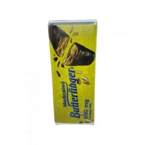 Medicated Butterfinger 650mg THC chocolate bar - lab-tested hemp-derived edible from THC Central